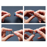 Cremo Hollow Geometry Rings Interchangeable 10 Reversible Leather Bagues Pour Fe