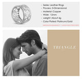 Cremo Hollow Geometry Rings Interchangeable 10 Reversible Leather Bagues Pour Fe