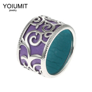 Cremo Hollow Geometry Rings Interchangeable 10 Reversible Leather Bagues Pour Fe