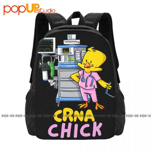 Crna Chick Anesthesia Machine Backpack Large Capacity Print Foldable Gym Tote Ba