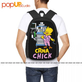 Crna Chick Anesthesia Machine Backpack Large Capacity Print Foldable Gym Tote Ba