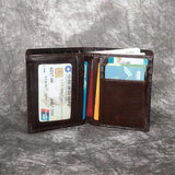Crocodile Embossed Leather Men's Wallet Slim Bifold Vintage