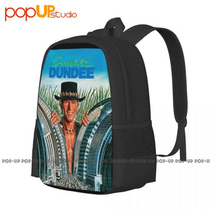 Crocodile Dundee Backpack Large Capacity Bookbag Portable Gym Tote Bag
