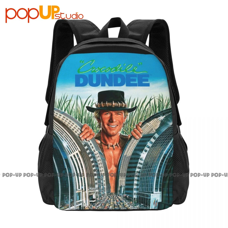 Crocodile Dundee Backpack Large Capacity Bookbag Portable Gym Tote Bag