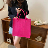 Crocodile Embossed Felt Handbag Shoulder Bag Crossbody Bag