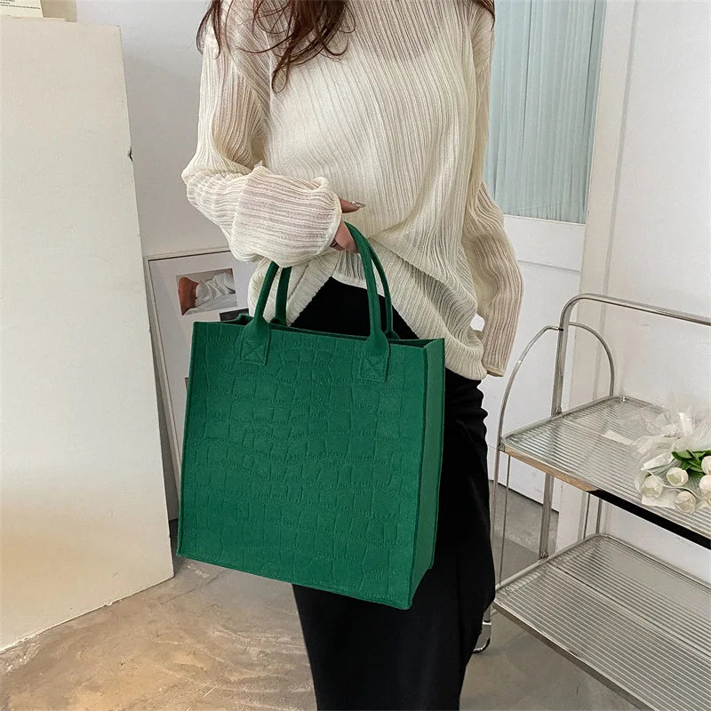 Crocodile Embossed Felt Handbag Shoulder Bag Crossbody Bag