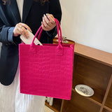 Crocodile Embossed Felt Handbag Shoulder Bag Crossbody Bag