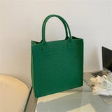 Crocodile Embossed Felt Handbag Candy Tote Bag for Women