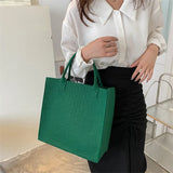 Women's Crocodile Embossed Felt Handbag Large Capacity Shoulder Bag