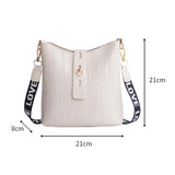 Crocodile Messenger Bag Women PU Leather Crossbody Shoulder Bag