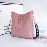 Crocodile Messenger Bag Women PU Leather Crossbody Shoulder Bag