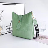 Crocodile Messenger Bag Women PU Leather Crossbody Shoulder Bag