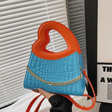Crocodile Pattern Small Tote Bag Handbag for Women