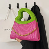 Crocodile Pattern Small Tote Bag Handbag for Women