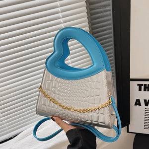 Crocodile Pattern Small Tote Bag Handbag for Women