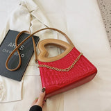 Crocodile Pattern Small Tote Bag Handbag for Women