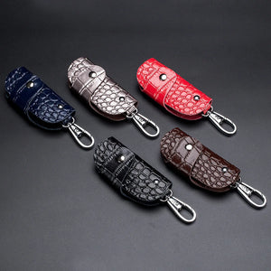 Crocodile Pattern Car Key Bag Wallet Leather Keychain Organizer