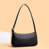 Crocodile Pattern Cow Leather Shoulder Crossbody Bag for Women Ladies Handbag