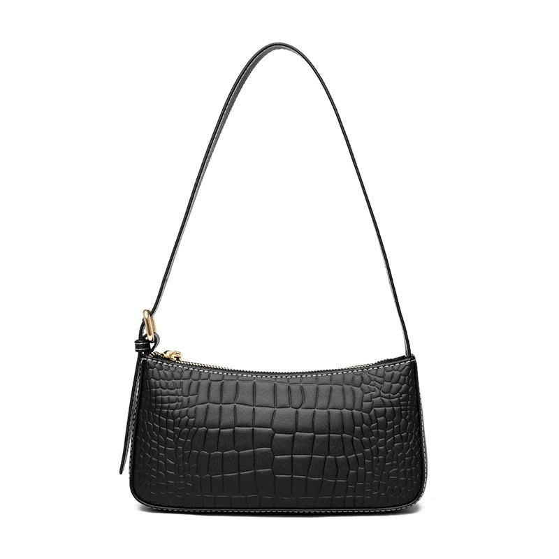 Crocodile Pattern Cow Leather Shoulder Crossbody Bag for Women Ladies Handbag