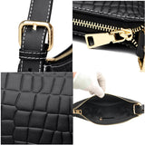 Crocodile Pattern Cow Leather Shoulder Crossbody Bag for Women Ladies Handbag