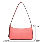 Crocodile Pattern Cow Leather Shoulder Crossbody Bag for Women Ladies Handbag