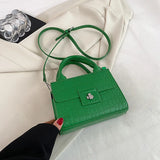 Vintage Crocodile Pattern Crossbody Bag for Women