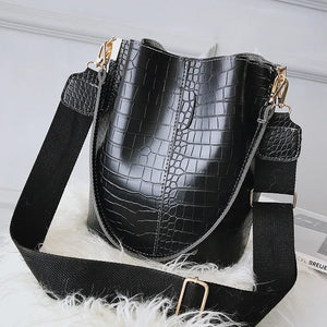 Crocodile Pattern Crossbody Bag for Women Shoulder Bag PU Leather