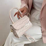 Crocodile Pattern Crossbody Chain Handbag Small Bag PU Leather Ladies 5 Colors