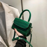 Crocodile Pattern Crossbody Chain Handbag Small Bag PU Leather Ladies 5 Colors