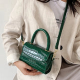 Crocodile Pattern Crossbody Chain Handbag Small Bag PU Leather Ladies 5 Colors