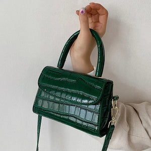 Crocodile Pattern Crossbody Chain Handbag Small Bag PU Leather Ladies 5 Colors