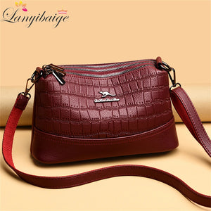 Crocodile Pattern Crossbody Bag Soft Leather Shoulder Bag