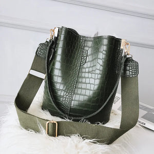 Crocodile Pattern Crossbody Bags Women Handbags PU Leather Shoulder Tote Bag