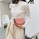 Crocodile Pattern Crossbody Bags for Women Half Round Messenger Bag