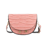 Crocodile Pattern Crossbody Bags for Women Half Round Messenger Bag