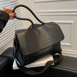 Crocodile Pattern Shoulder Bag PU Leather Retro Crossbody Handbag