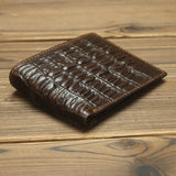 Crocodile Pattern Leather Wallets for Men Small Bifold Wallet