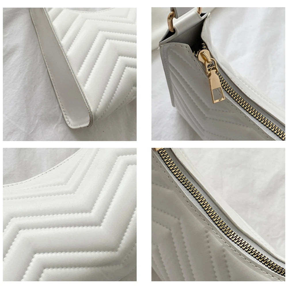 Crocodile Pattern Half-Moon Leather Crossbody Bags for Women