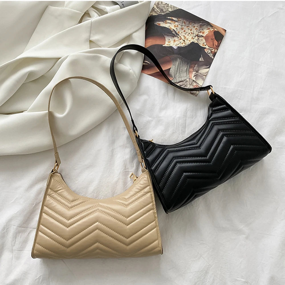 Crocodile Pattern Half-Moon Leather Crossbody Bags for Women