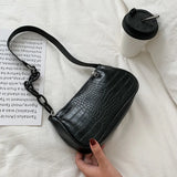 Crocodile Pattern Handbag For Women Chain Ladies Hand Bag Retro Shoulder Bags