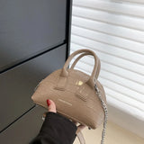 Crocodile Pattern Handbag Small Shell Bag Versatile Shoulder Crossbody Bag