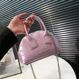Crocodile Pattern Handbag Small Shell Bag Versatile Shoulder Crossbody Bag