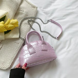 Crocodile Pattern Handbag Small Shell Bag Versatile Shoulder Crossbody Bag