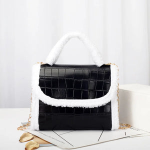 Crocodile Pattern Handbags Women Bags Fleece Shoulder Bag