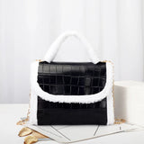 Crocodile Pattern Handbags Women Bags Fleece Shoulder Bag