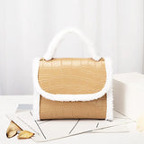 Crocodile Pattern Handbags Women Bags Fleece Shoulder Bag