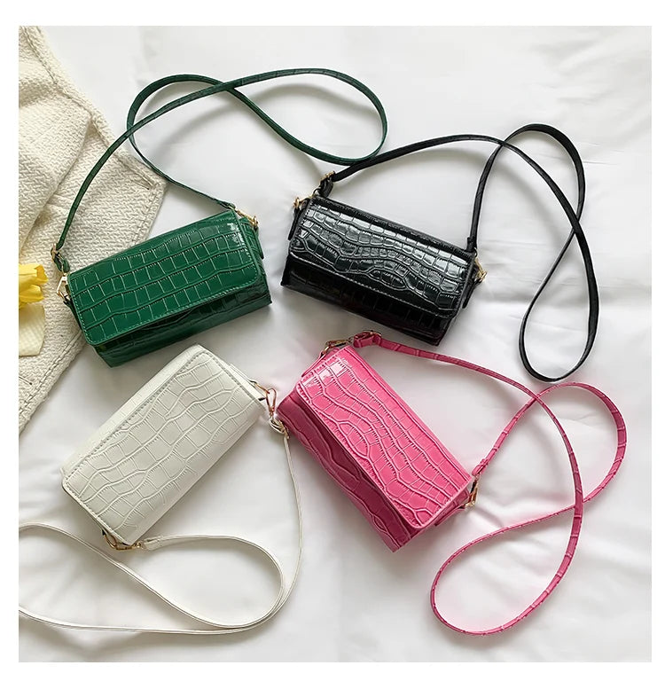 Crocodile Pattern Handbags PU Leather Ladies Shoulder Bag