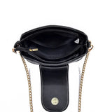 Crocodile Pattern Leather Saddle Bag Shoulder Handbag