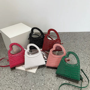 Crocodile Pattern Love Handbag Ladies Shoulder Bag Diagonal Bag