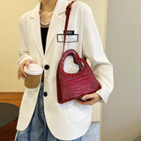 Crocodile Pattern Love Handbag Ladies Shoulder Bag Diagonal Bag
